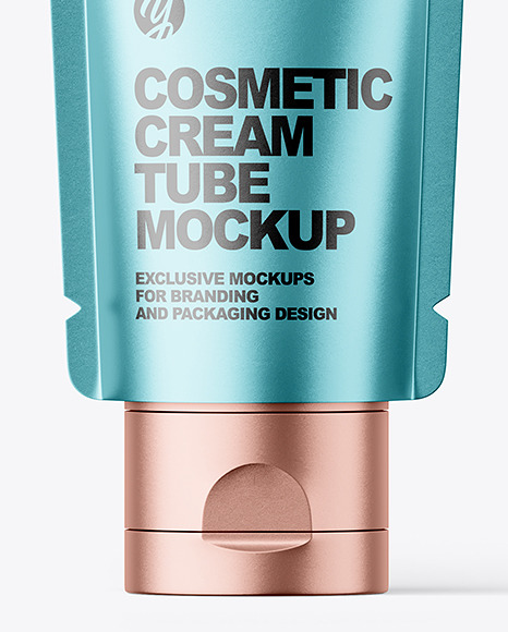 Matte Metallic Cosmetic Cream Tube Mockup PSD #1