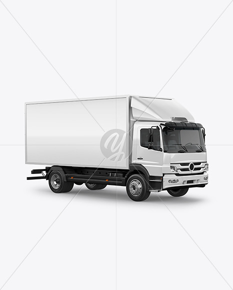 Free Truck Mockup - Half Side View PSD Mockups