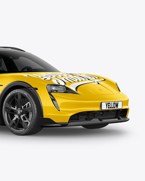 Electric Sport Car Mockup - Half Side View