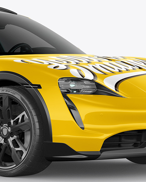 Electric Sport Car Mockup   Half Side View PSD #6