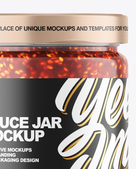 Clear Glass Jar w  Jam Mockup PSD #2