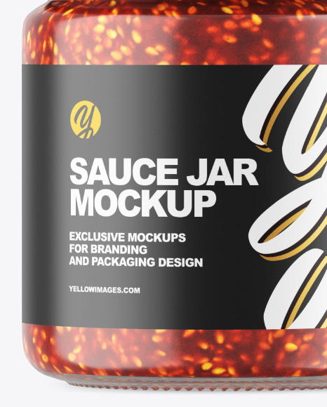 Clear Glass Jar w  Jam Mockup PSD #1