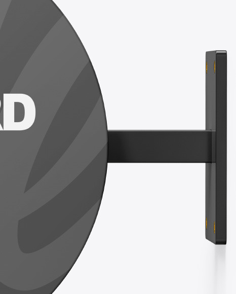 Plastic Round Signboard Mockup PSD #2