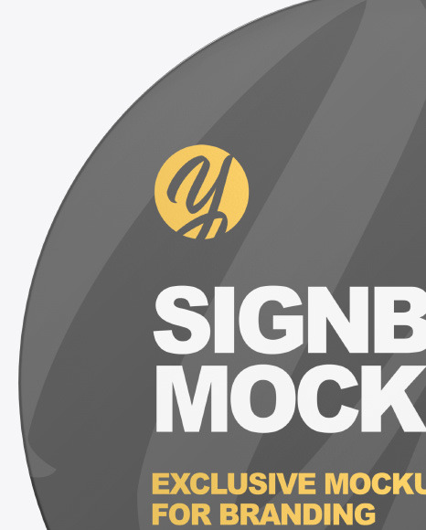 Plastic Round Signboard Mockup PSD #1