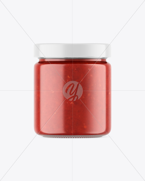 Free Clear Glass Jar w/ Jam Mockup PSD Mockups