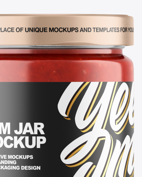 Clear Glass Jar w  Jam Mockup PSD #2