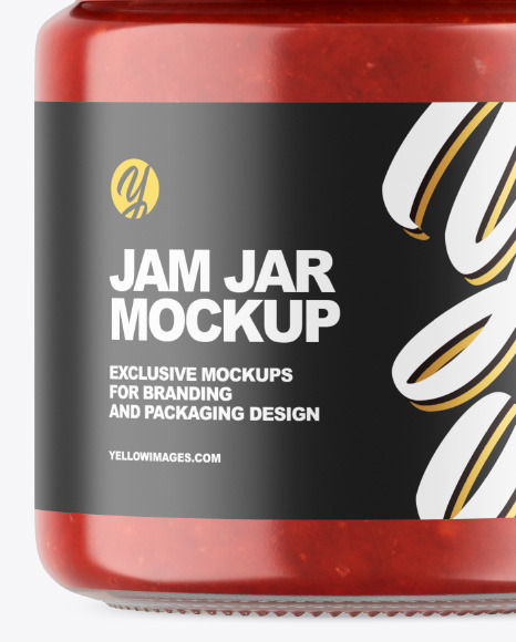 Clear Glass Jar w  Jam Mockup PSD #1
