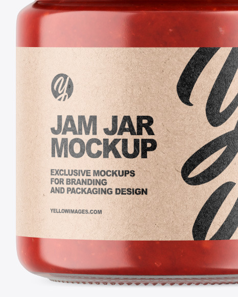 Clear Glass Jar w  Jam Mockup PSD #6