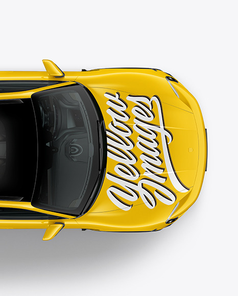 Electric Sport Car Mockup - Top View