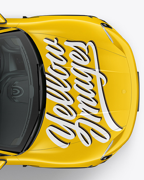 Electric Sport Car Mockup   Top View PSD #6