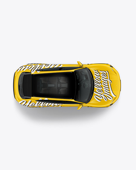Electric Sport Car Mockup   Top View PSD #7
