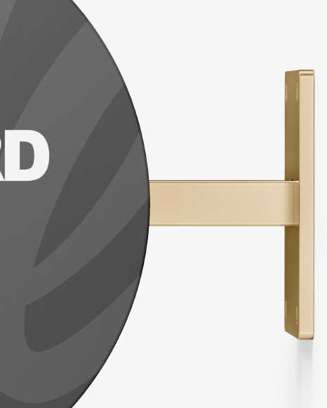 Metallic Round Signboard Mockup PSD #2