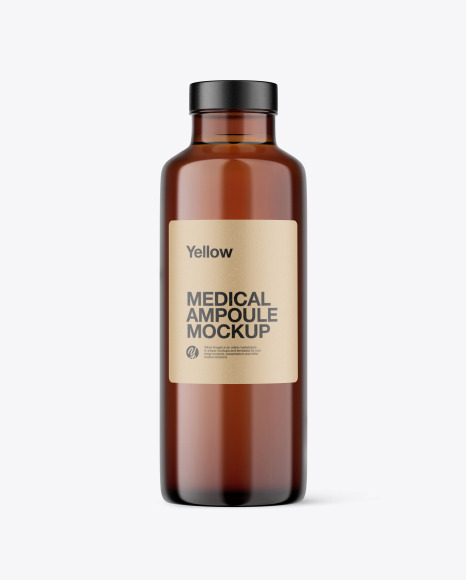 Amber Glass Medical Ampoule Mockup
