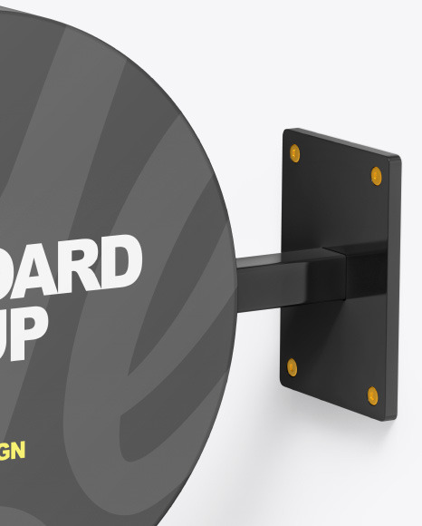 Plastic Round Signboard Mockup PSD #2