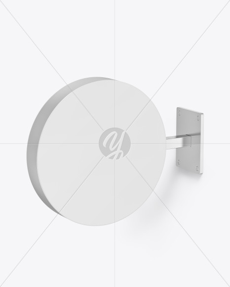 Metallic Round Signboard Mockup Metallic Round Signboard Mockup
