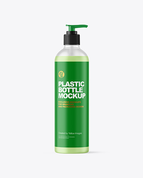 Free Frosted Cosmetic Bottle with Pump Mockup PSD Mockups