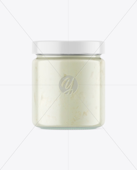 Free Clear Glass Jar w/ Coconut Butter Mockup PSD Mockups