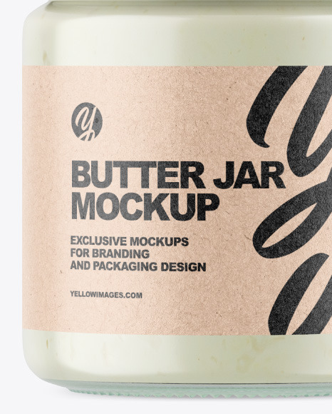 Clear Glass Jar w  Coconut Butter Mockup PSD #6