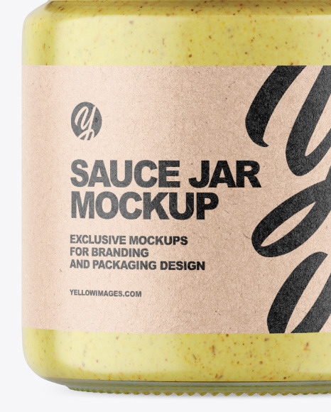 Clear Glass Jar w  Creamy Spread Mockup PSD #6