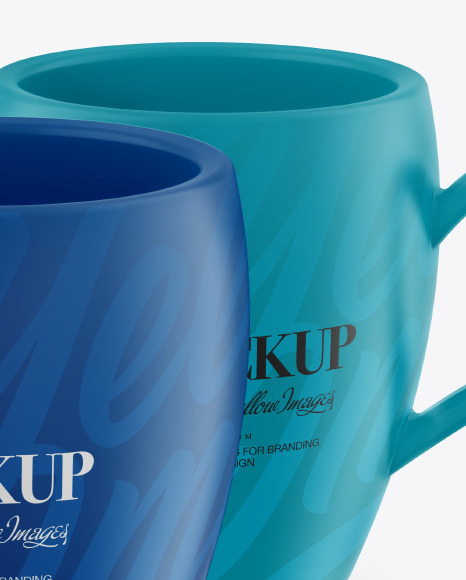 Two Matte Cups Mockup PSD #1