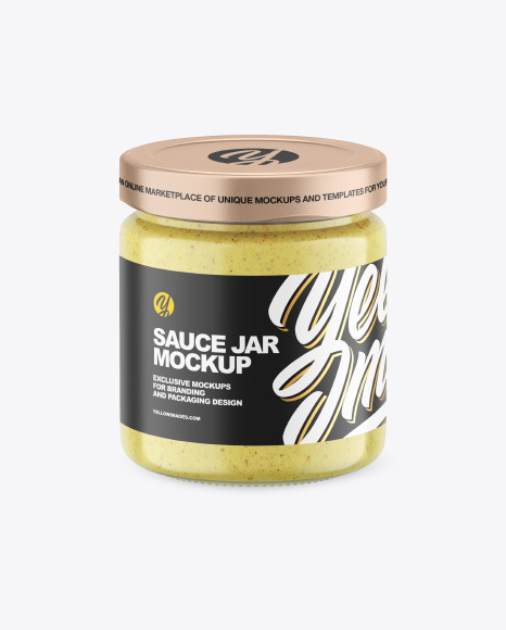Clear Glass Jar w/ Creamy Spread Mockup
