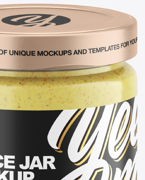 Clear Glass Jar w  Creamy Spread Mockup PSD #2