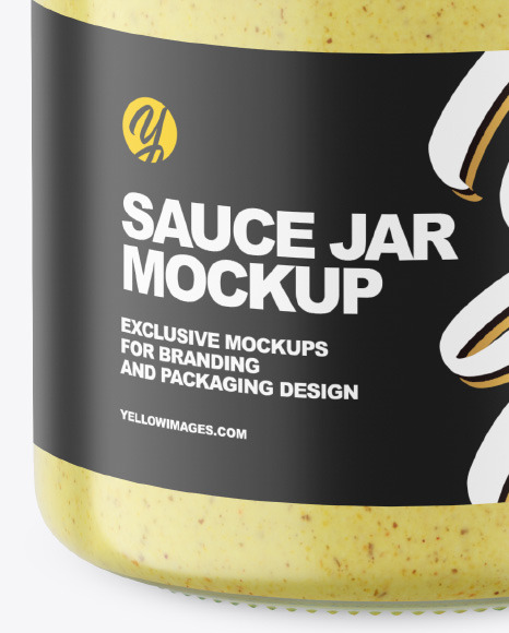 Clear Glass Jar w  Creamy Spread Mockup PSD #1