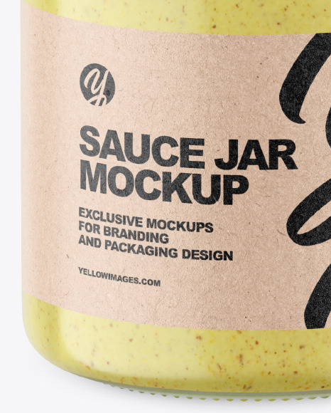 Clear Glass Jar w  Creamy Spread Mockup PSD #6