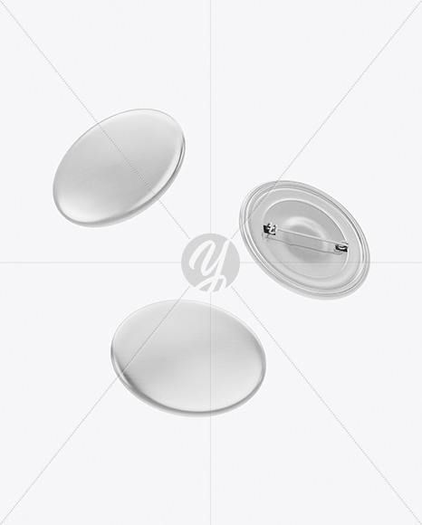 Free Metallic Button Pins Mockup PSD Mockups