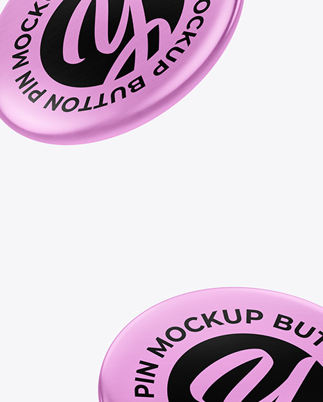 Metallic Button Pins Mockup PSD #2
