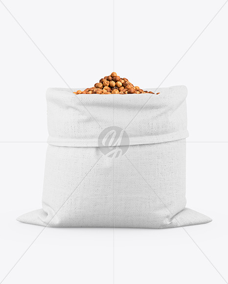 Canvas Sack with Hazelnuts Mockup