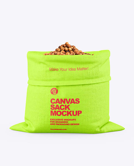 Canvas Sack with Hazelnuts Mockup PSD #6