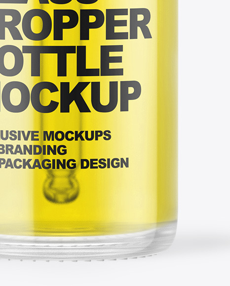 Clear Glass Dropper Bottle with Oil Mockup PSD #6