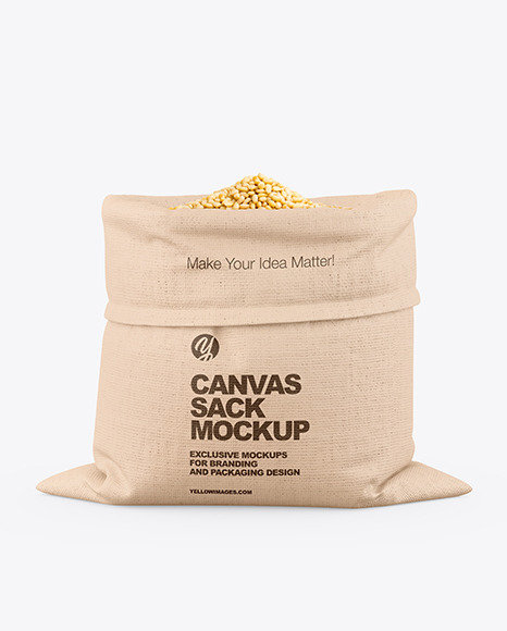 Canvas Sack with Pine Nuts Mockup
