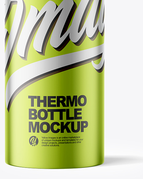 Metallic Thermo Bottle Mockup PSD #1