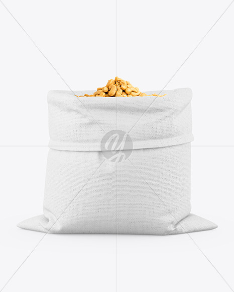 Free Canvas Sack with Fried Cashew Mockup PSD Mockups