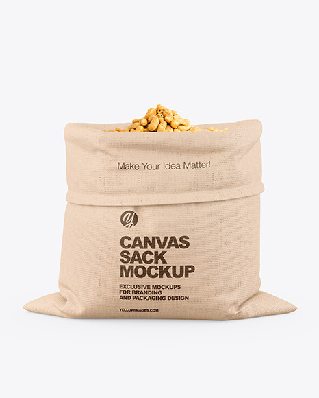 Canvas Sack with Fried Cashew Mockup
