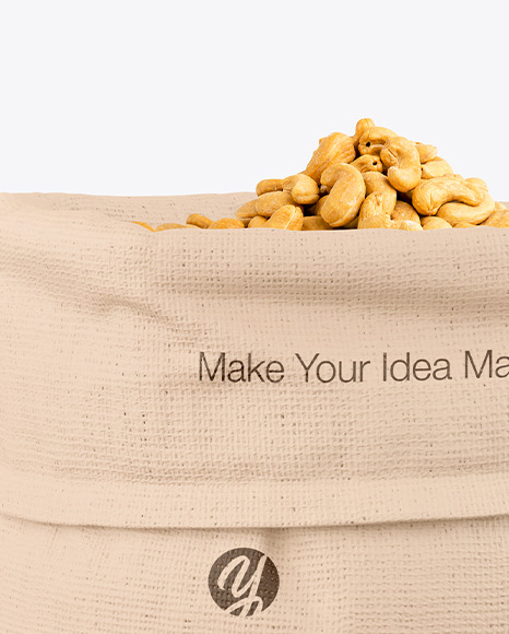 Canvas Sack with Fried Cashew Mockup PSD #1