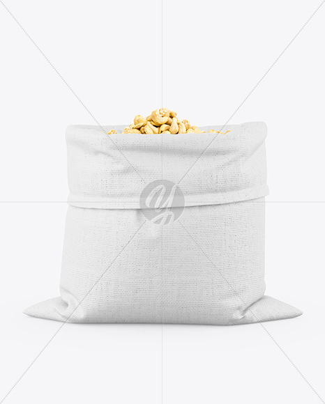 Free Canvas Sack with White Cashew Mockup PSD Mockups