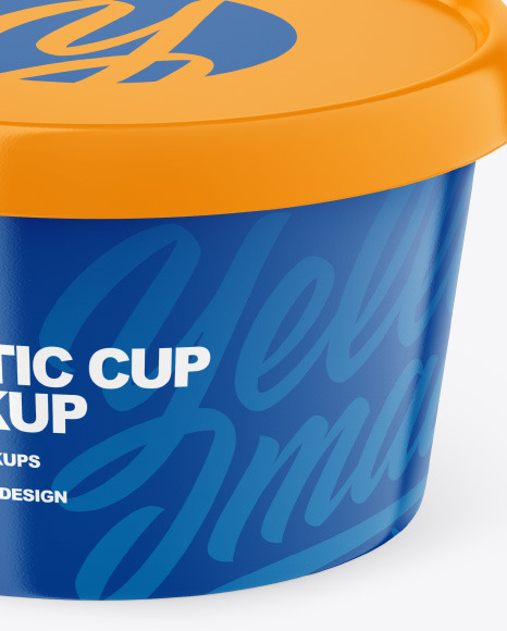 Glossy Plastic Cup Mockup PSD #1