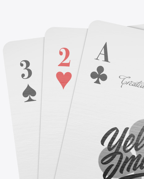 Three Playing Cards Mockup PSD #2
