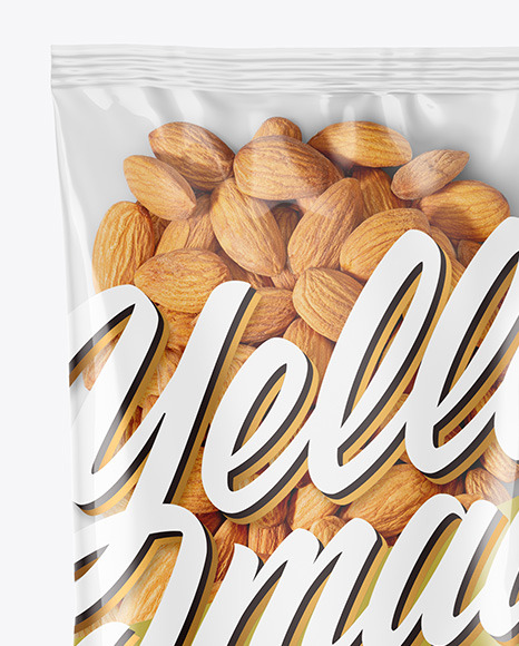 Clear Plastic Pack w  Almond Mockup PSD #2