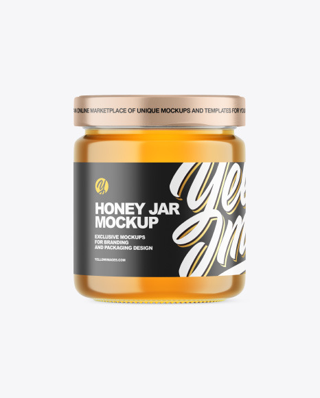 Clear Glass Honey Jar Mockup