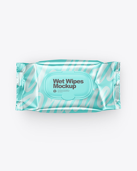 Metallic Wet Wipes Pack Mockup
