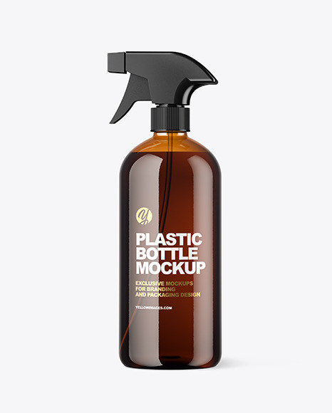 Amber Spray Bottle Mockup