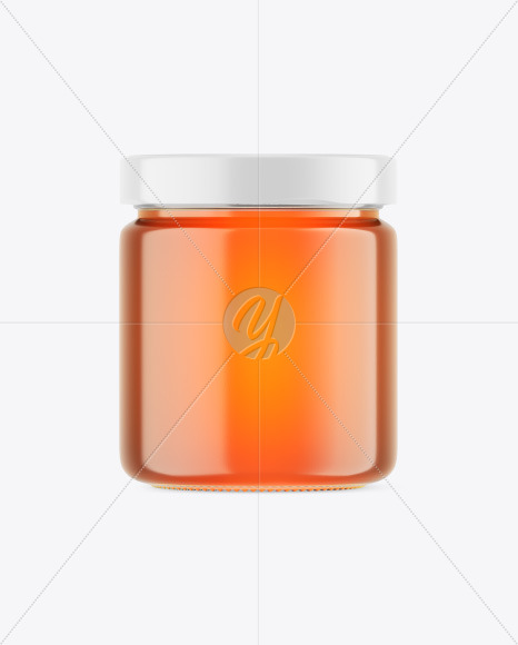 Free Clear Glass Honey Jar Mockup PSD Mockups