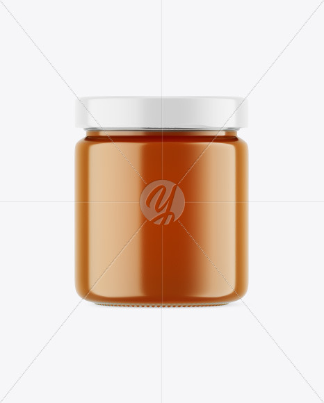 Free Clear Glass Raw Honey Jar Mockup PSD Mockups