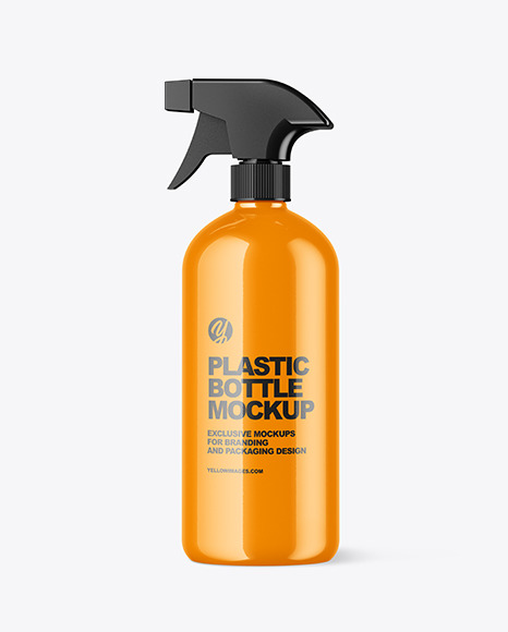 Glossy Spray Bottle Mockup