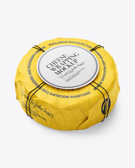 Cheese Wheel Wrapped In Paper Mockup PSD #2