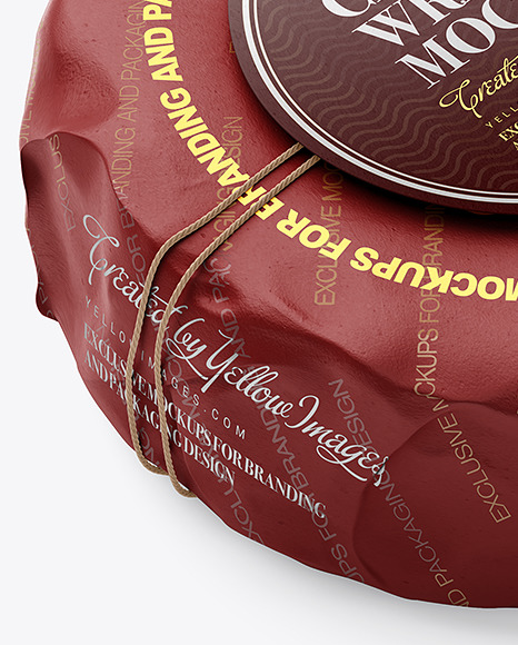 Cheese Wheel Wrapped In Paper Mockup PSD #7